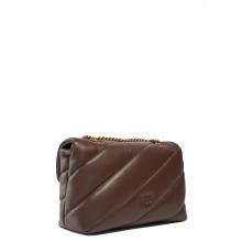Pinko Love Puff Marrone Castano Antique Gold Crossbody Bag - 2