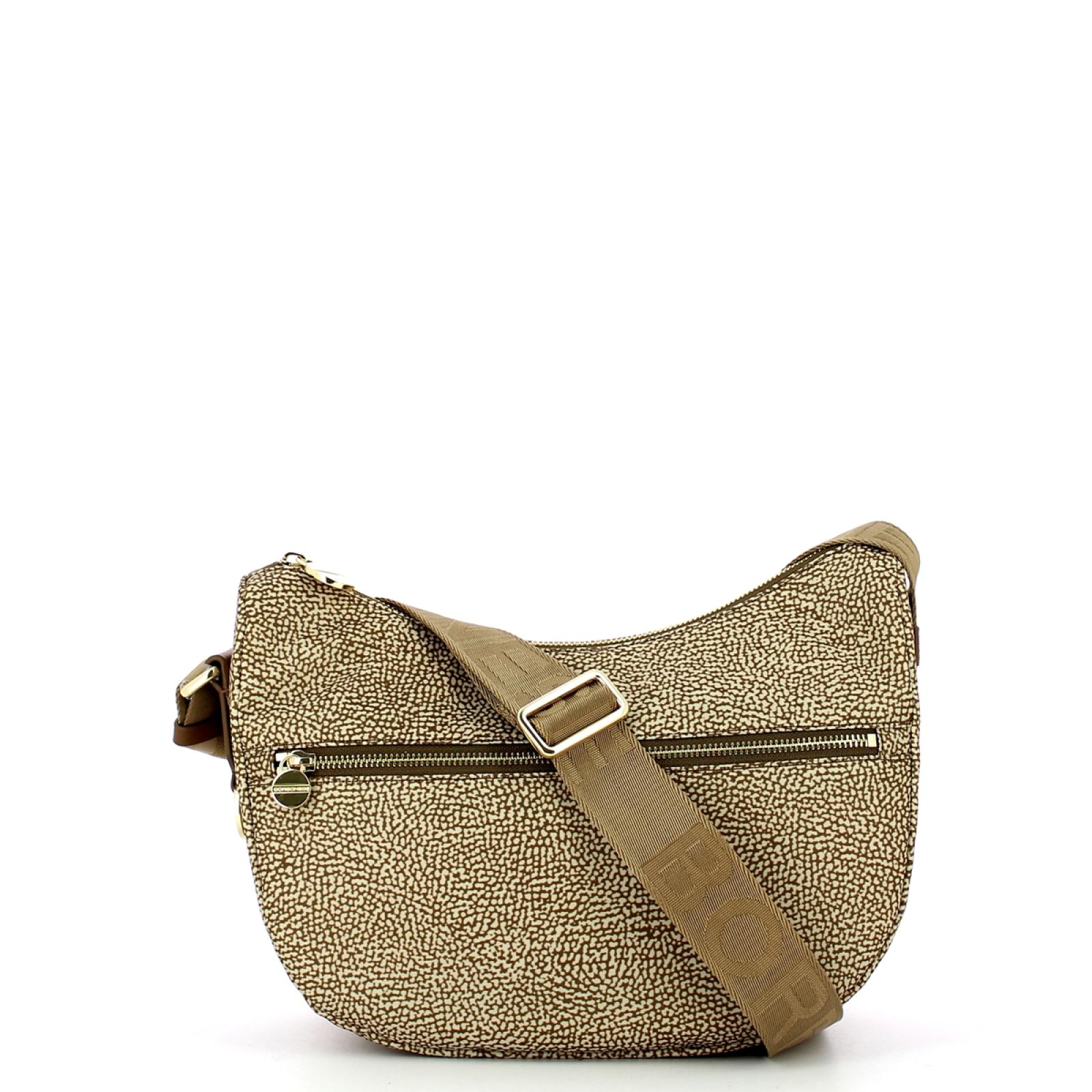 Borsa Luna Bag Small con taschino in Nylon Riciclato Beige Marrone - 1