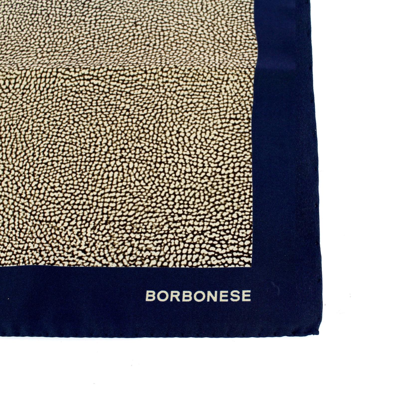 Borbonese Foulard Medium OP con bordo a tinta unita 70x70 - 1