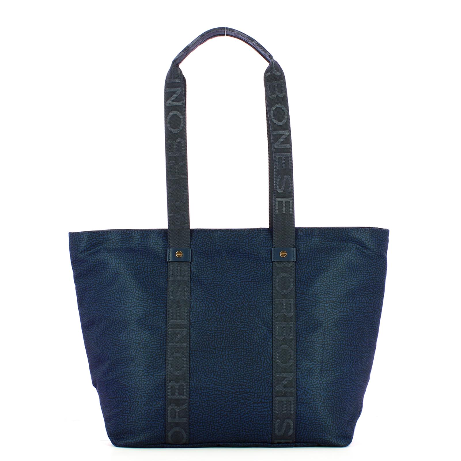 Borbonese Shopper Eco Line Medium Blu - 1