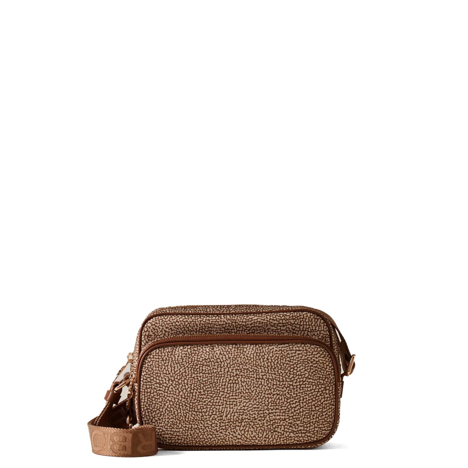 Borbonese Camera Bag Small Beige Marrone - 1