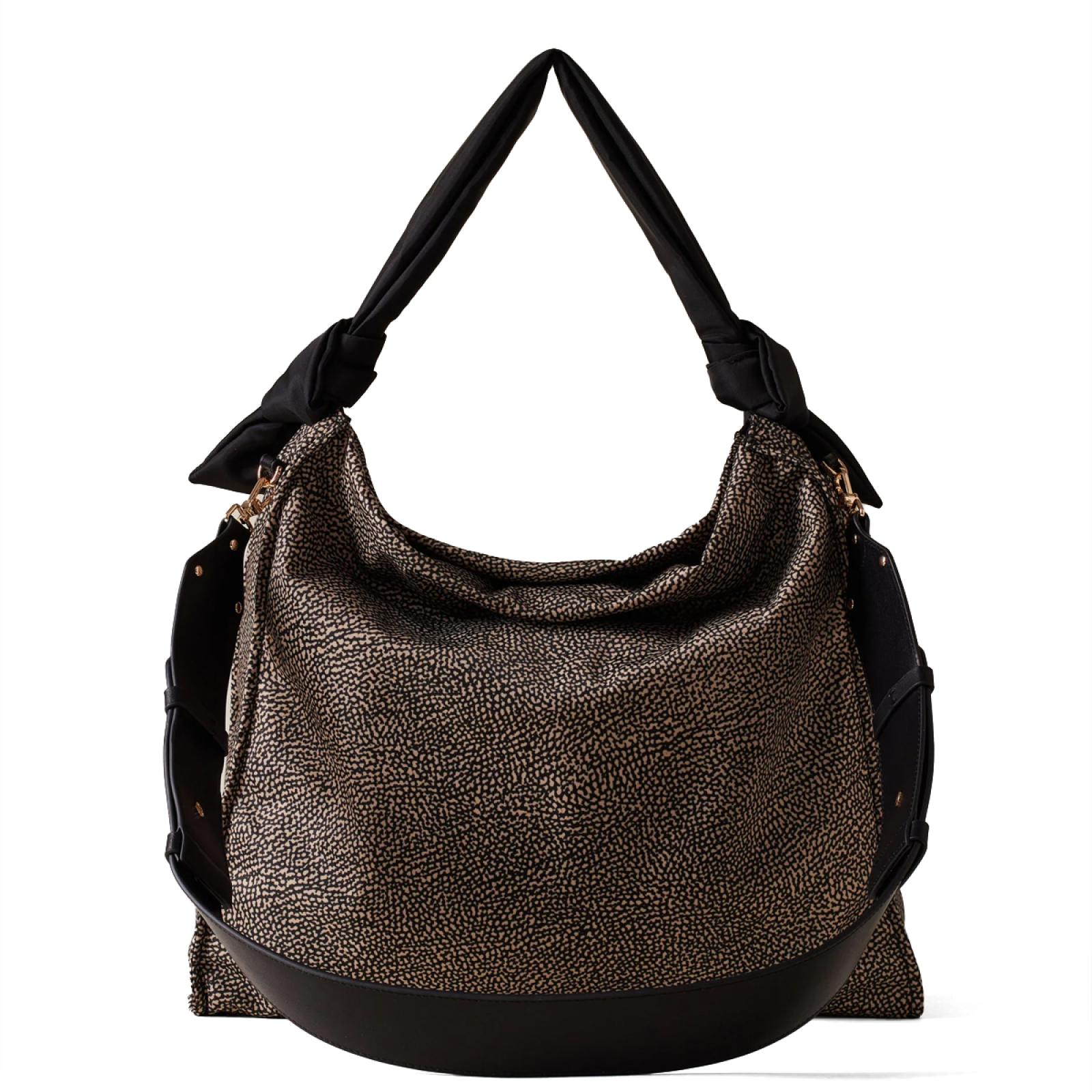 Borbonese Hobo Bag Lover Large OP Naturale Nero - 1