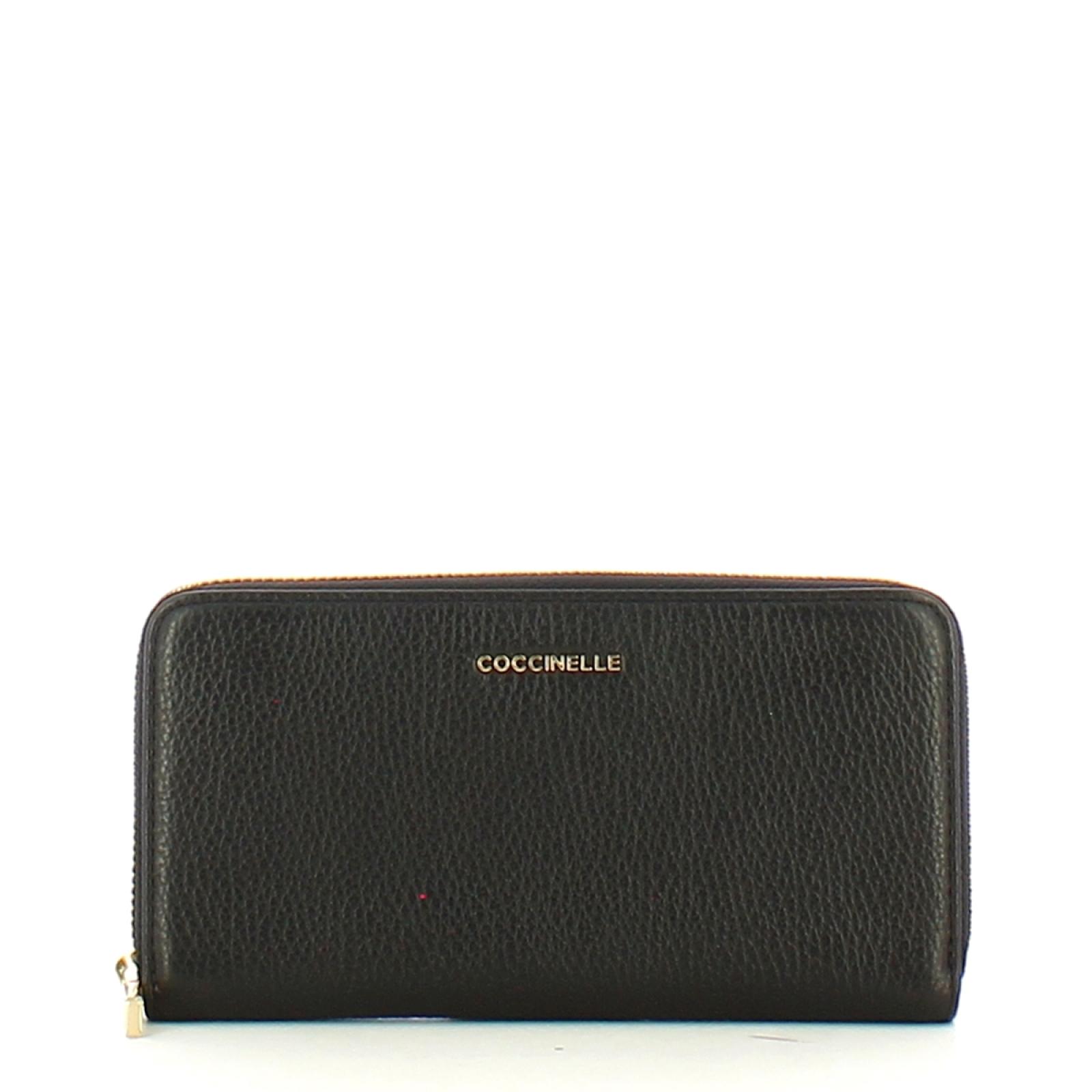 Coccinelle Portafoglio Metallic Soft Zip Around Noir - 1