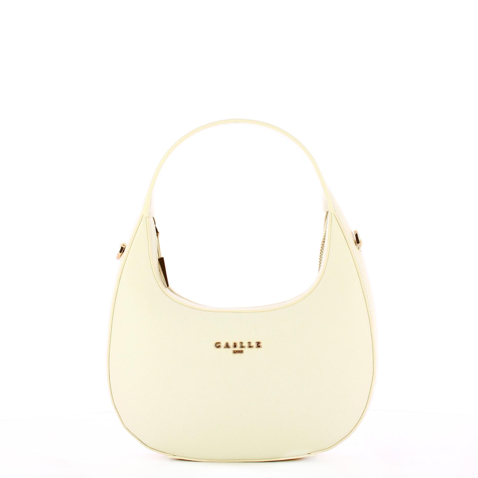 Gaëlle Mini Hobo Bag in similpelle saffiano Bianco - 1