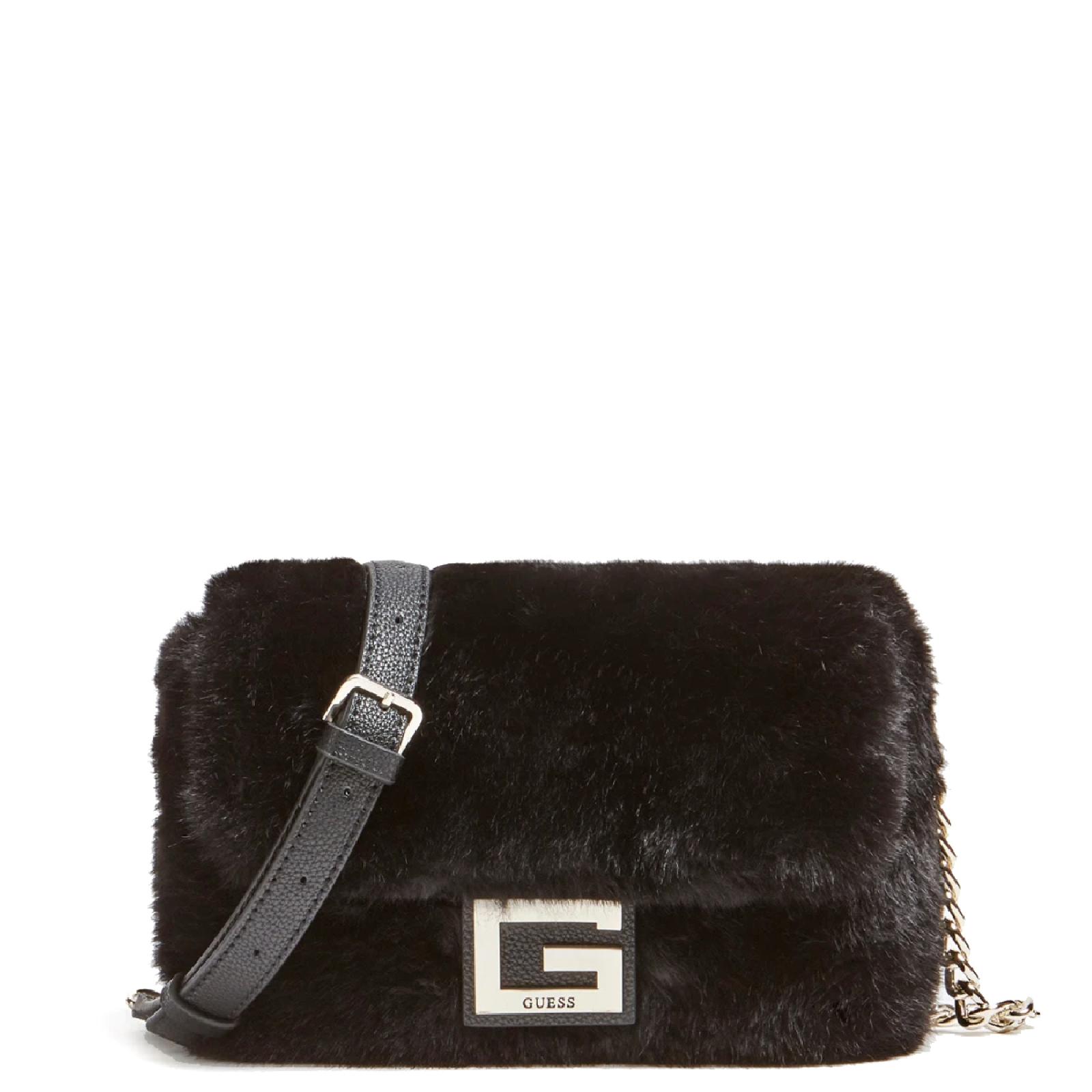 Guess Borsa a tracolla Gwen in ecopelliccia Black - 1