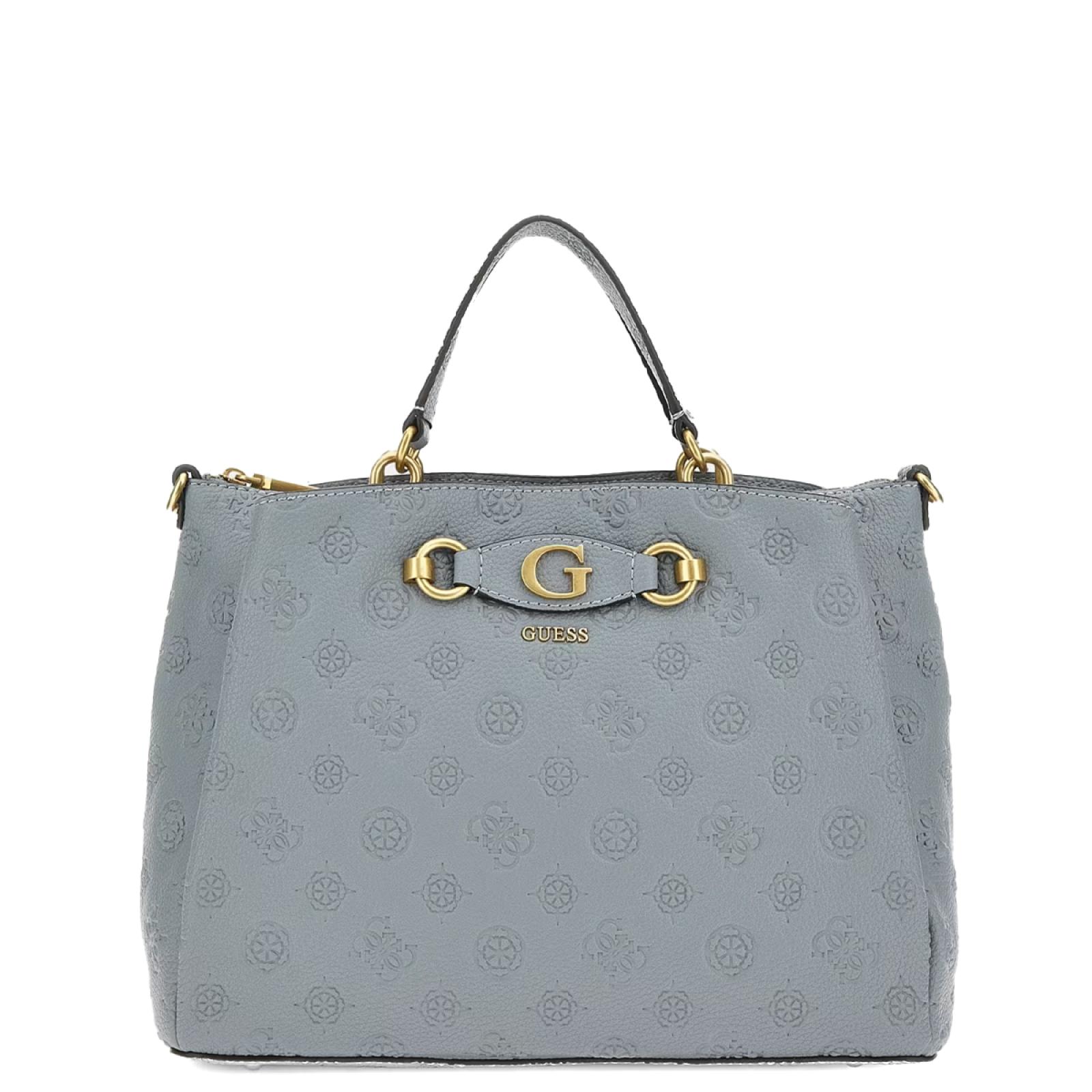 Guess Borsa a mano Izzy Peony Light Denim Logo - 1