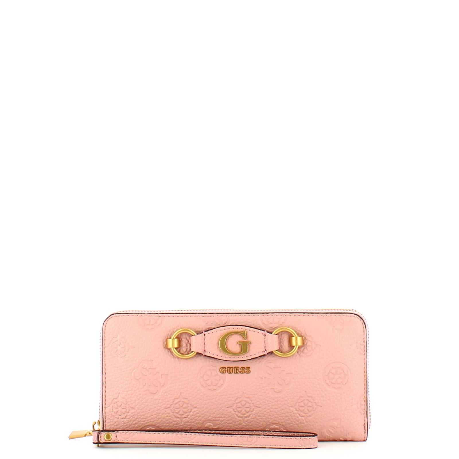 Guess Portafoglio Izzy Peony Zip Around Apricot Rose Logo - 1