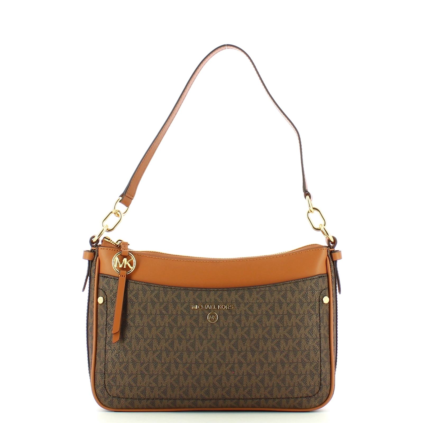 Michael Kors Borsa a spalla Jet Set Medium logata Bronzo Acorn - 1