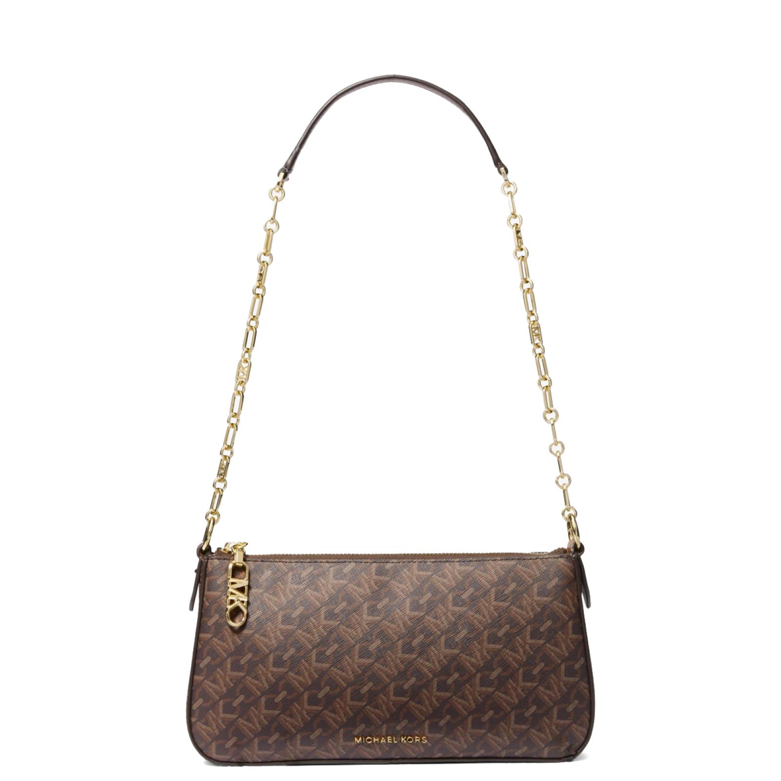 Michael Kors Borsa a spalla Empire Medium logata Brown Luggage - 1