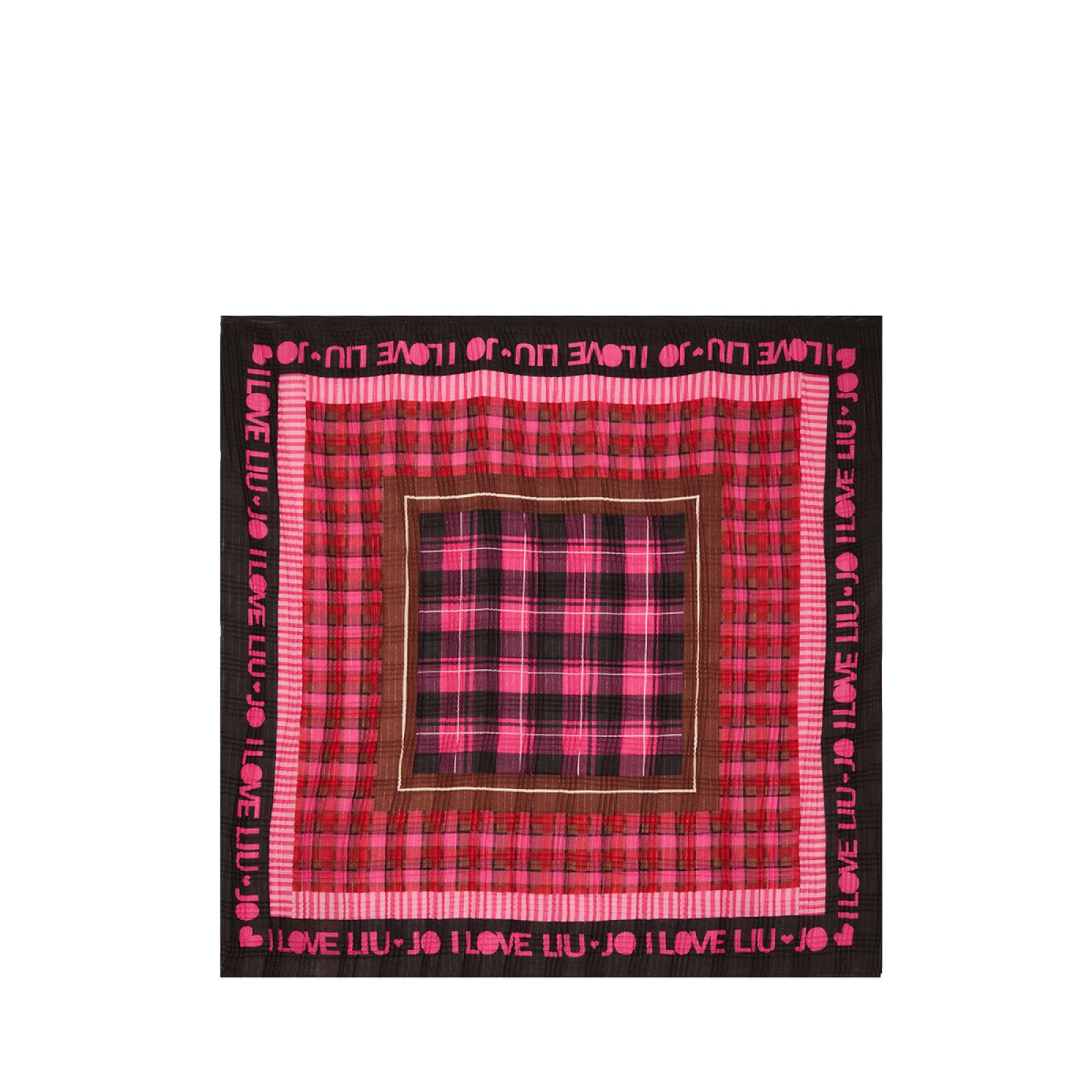 Liu Jo Foulard Check Ecosostenibile Dark Fuxia - 1