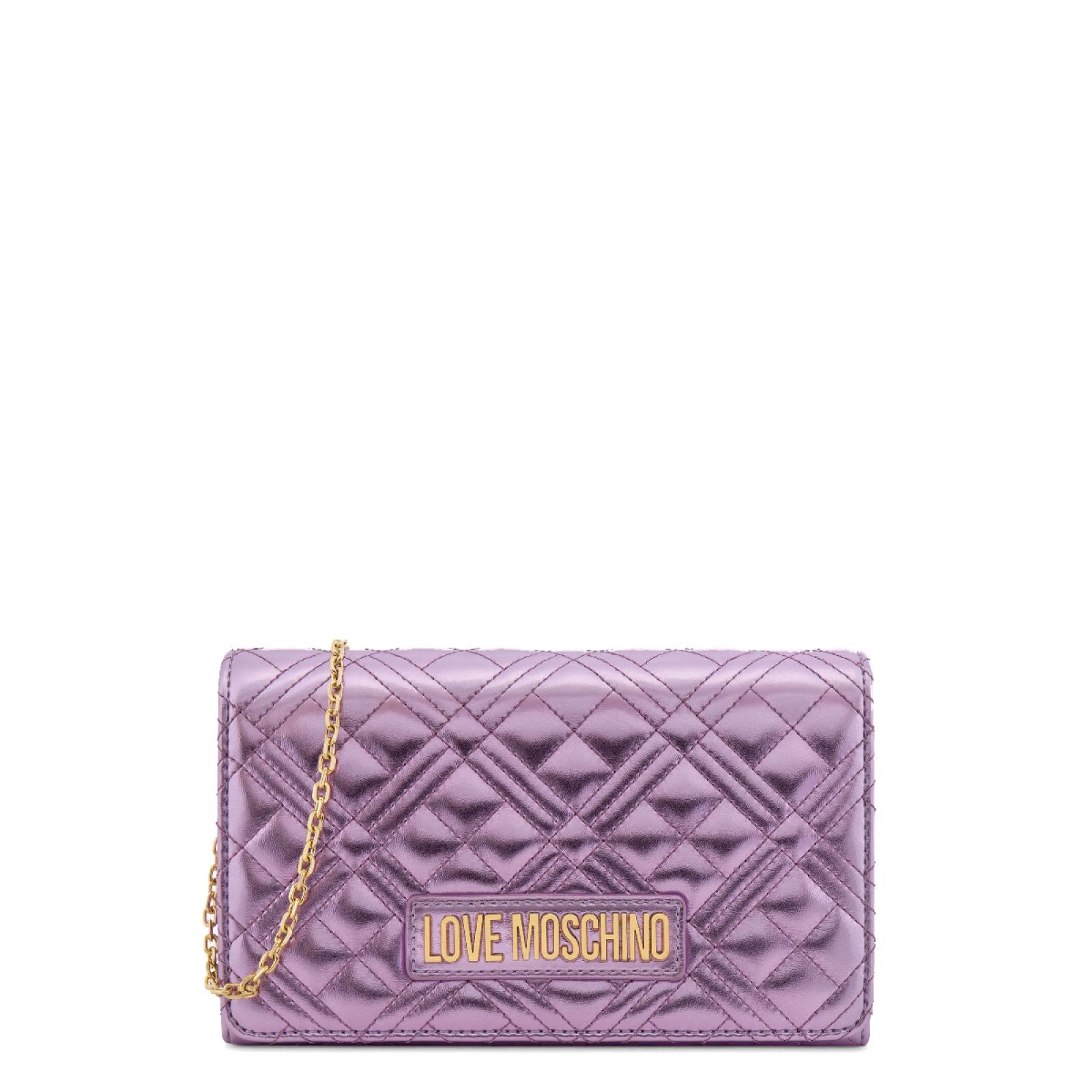 Love Moschino Clutch Smart Shiny Quilted Lavanda Laminato - 1