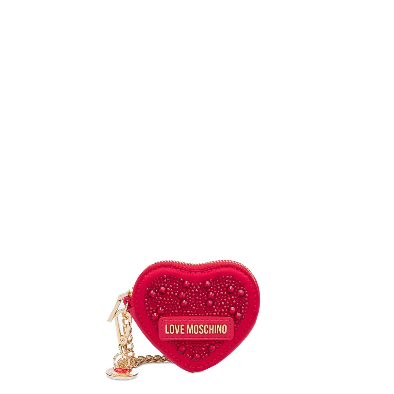 Love Moschino Bustina Portachiavi Cuore con strass Rosso - 1