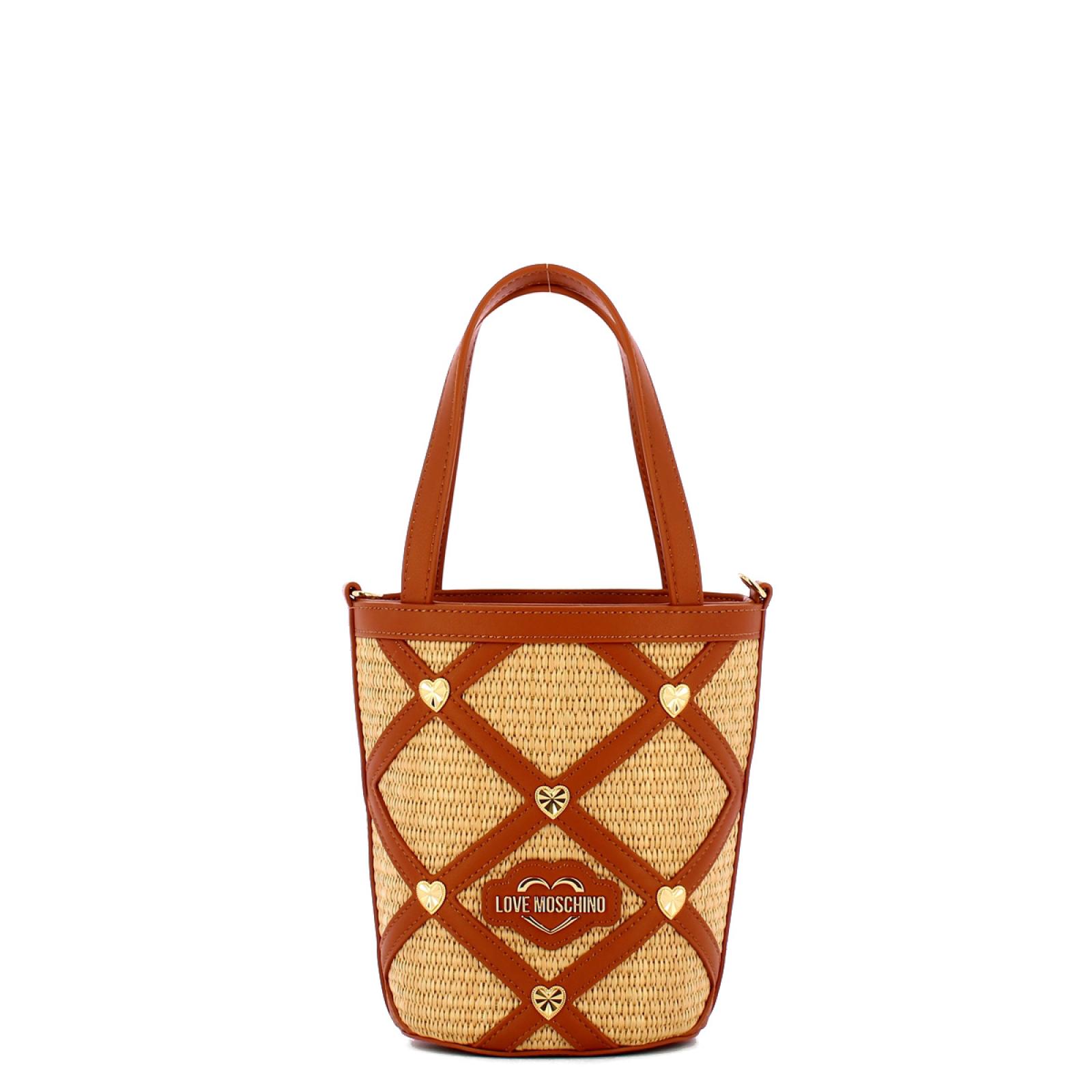 Love Moschino Secchiello in raffia Naturale Cuoio Oro - 1