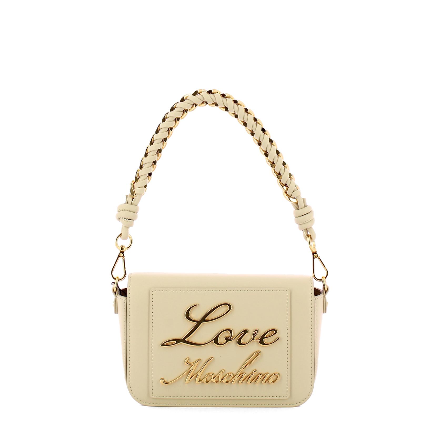 Love Moschino Mini Borsa a tracolla con logo Avorio - 1