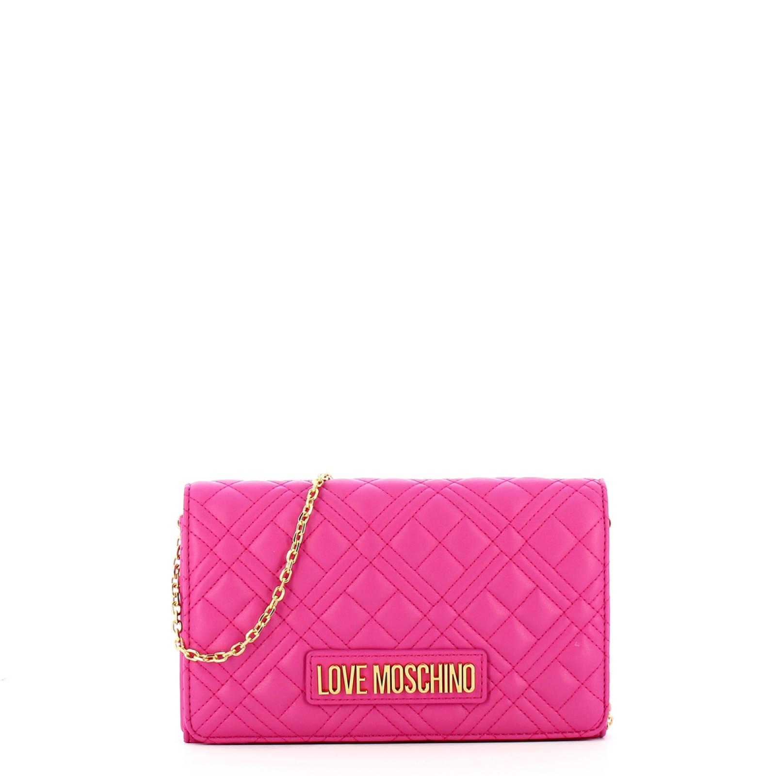 Love Moschino Clutch Shiny Quilted Fuxia - 1