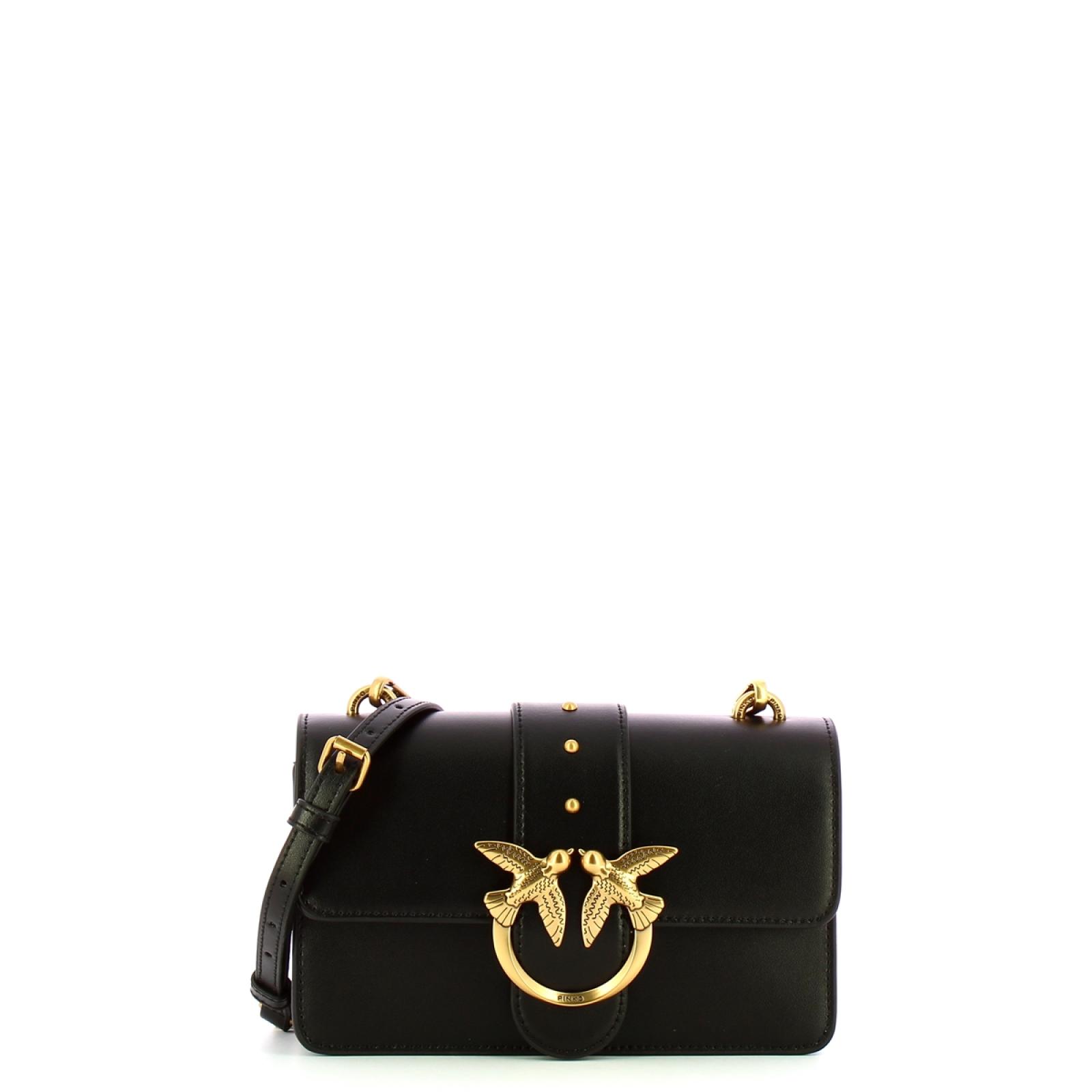 Pinko Mini Borsa a tracolla Love One Nero Antique Gold - 1