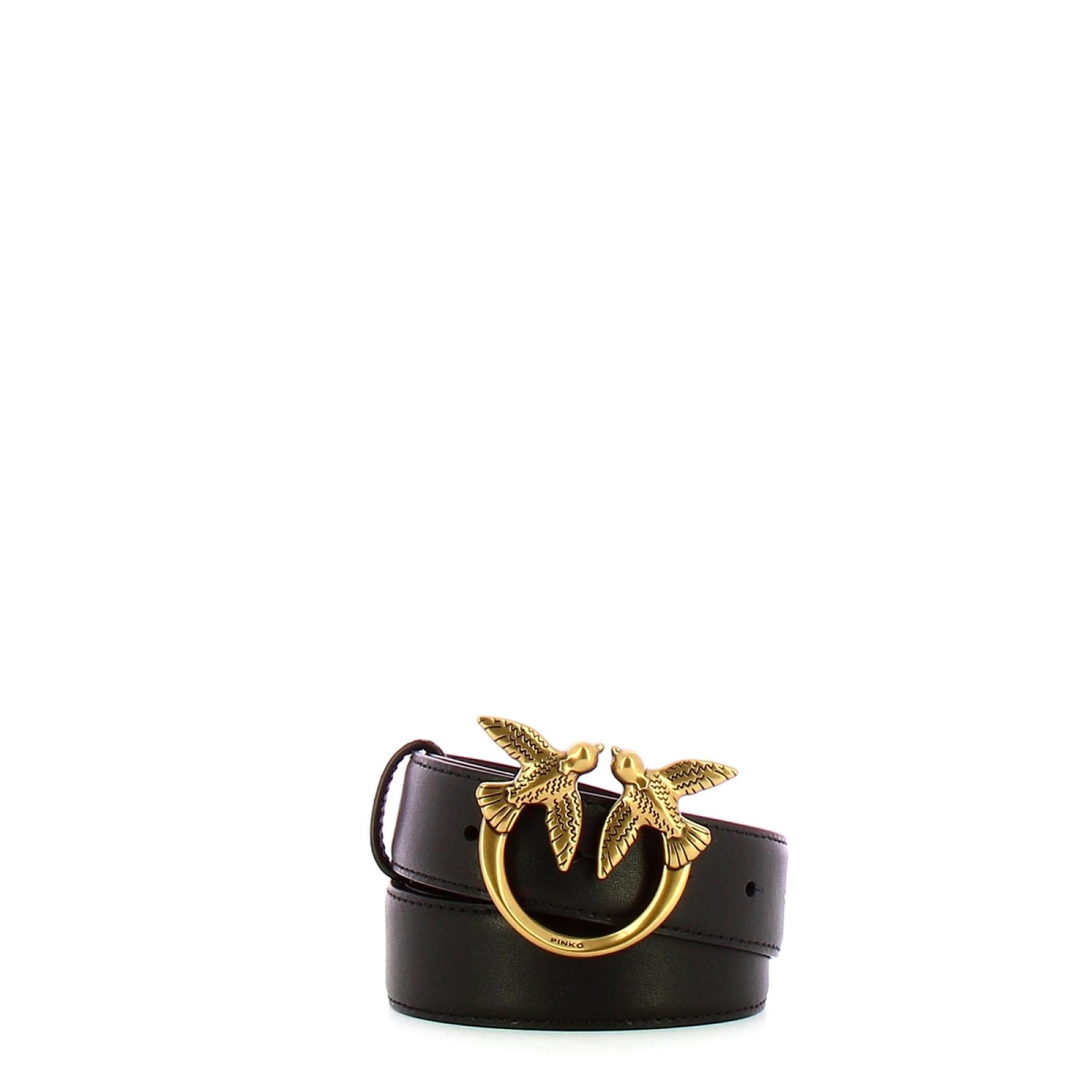 Pinko Cintura Love Berry 3 cm Nero Antique Gold - 1