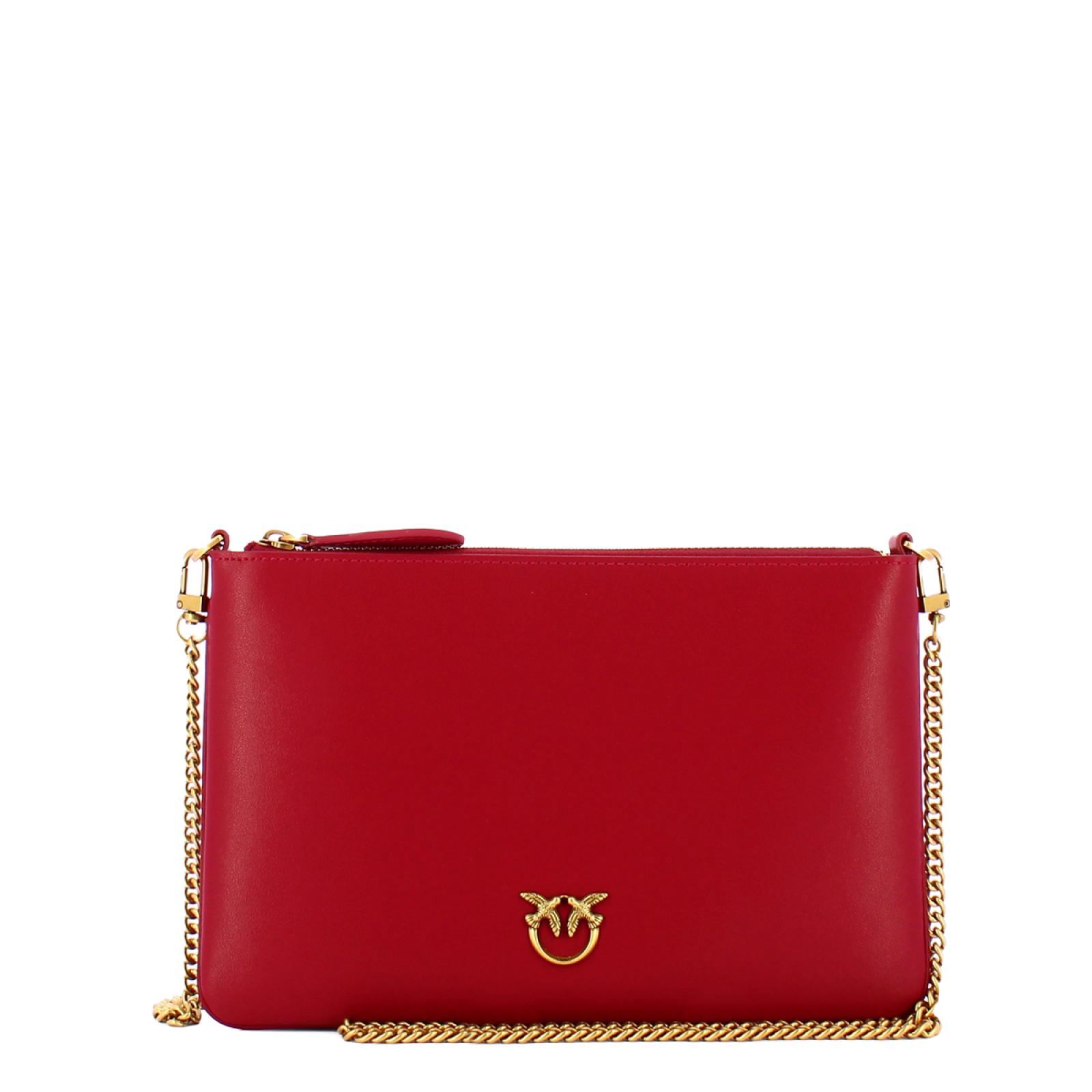 Pinko Pochette Flat Classic Dark Red Antique Gold - 1