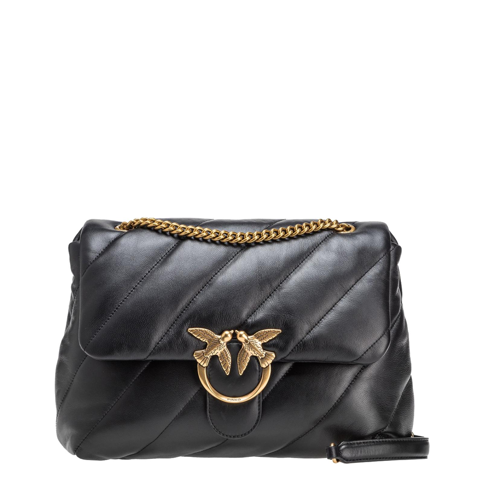 Pinko Borsa a tracolla Large Love Puff Nero Antique Gold - 1