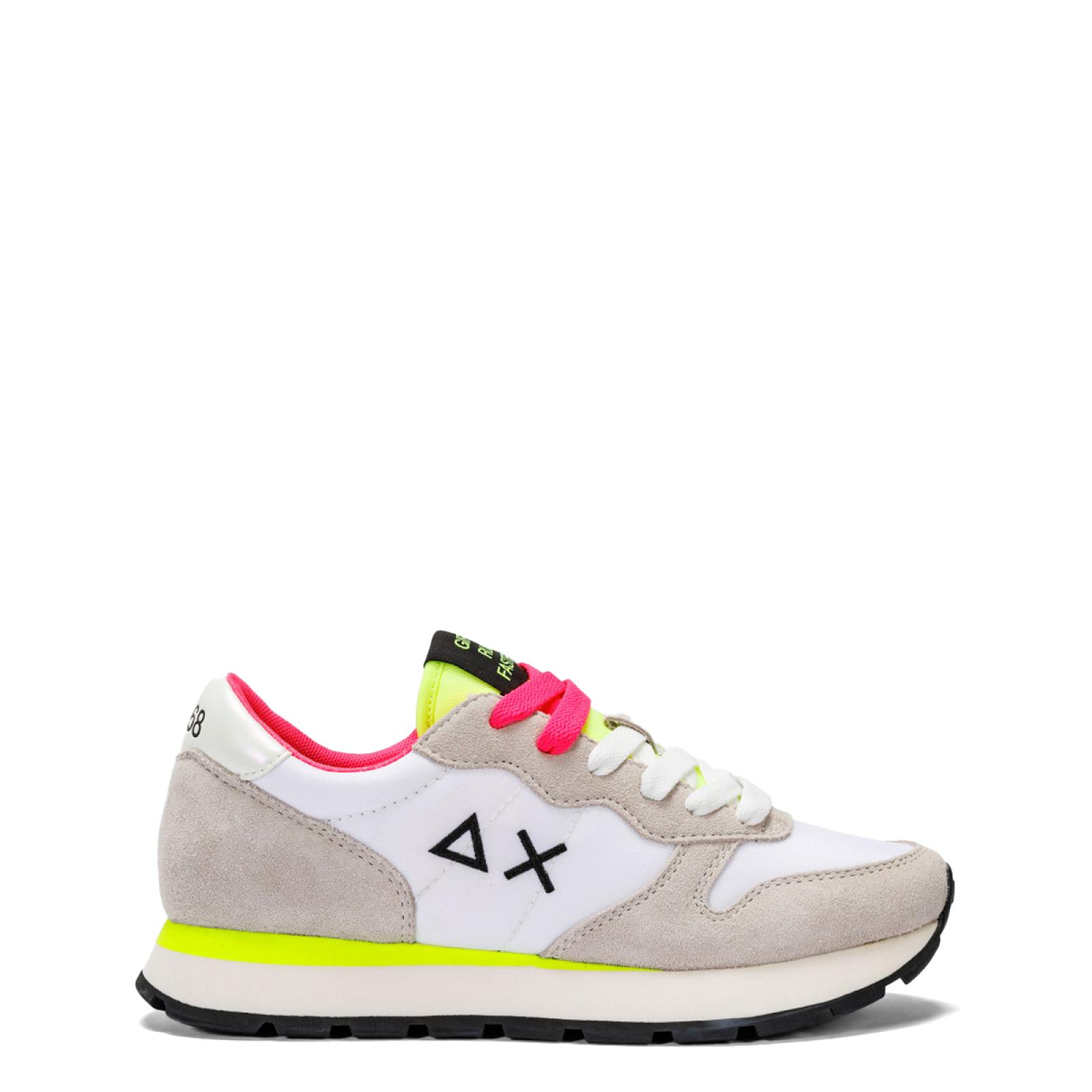 Sun68 Sneakers Ally Solid Nylon Bianco Giallo Fluo - 1