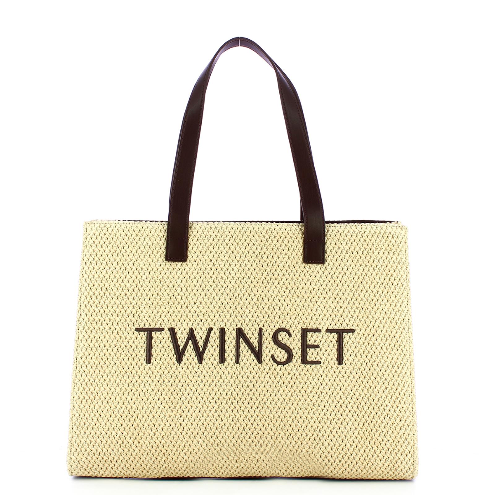 Twin Set Shopper con logo Paglia - 1