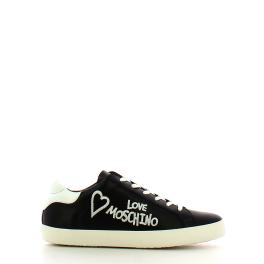 Sneakers in pelle Logo Emboidery Nero Bianco - 1