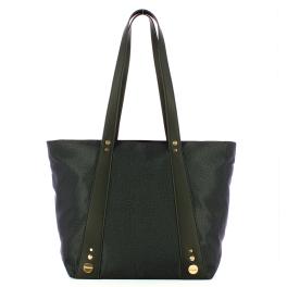 Borbonese Shopping Bag Medium Road Dark Black - 1