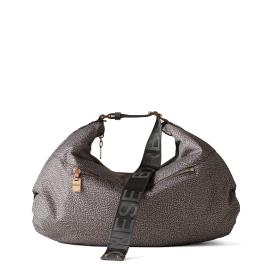 Borbonese Hobo Bag Cloudette Large Clay Grey - 1