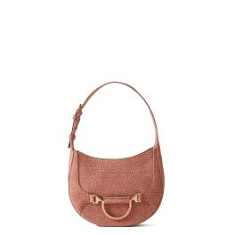 Borbonese Mini Hobo Bag 110 in camoscio Blush - 1