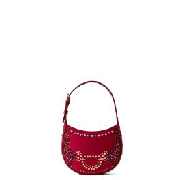 Borbonese Mini Hobo Bag 110 Swarovski Borgogna - 1