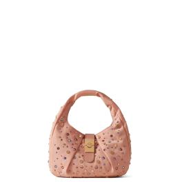 Borbonese Hobo Bag Cortina Small Swarovski Blush - 1