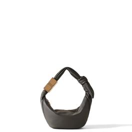 Borbonese Mini Hobo Bag Domino Clay Grey - 1