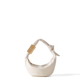 Borbonese Mini Hobo Bag Domino Chantilly Cream - 1