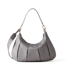 Borbonese Hobo Bag Croissant Medium Cloud - 1