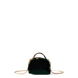 Borbonese Mini Sexy Bag in velluto Alloro OP Naturale - 1