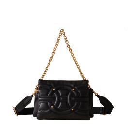 Borbonese Borsa Trifolder Mini Rondo' Nero OP Naturale - 1