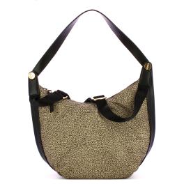 Borbonese Hobo Bag Medium OP Naturale Nero - 1