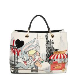 Braccialini Borsa a mano Grande Cartoline Bugs Bunny - 1