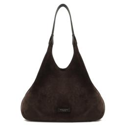 Gianni Chiarini Borsa a spalla Dua in camoscio Moka - 1