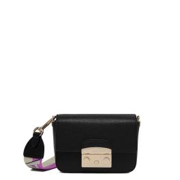 Furla Mini Borsa a bandoliera Metropolis Nero Marmo Violet - 1