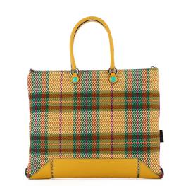 Gabs Borsa Aretha L Tessuto Ruga Scozzese Fuxia - 1