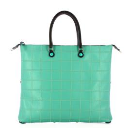 Gabs Borsa G43 L Patchwork in pelle opaca Acquamarina - 1