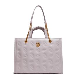 Liu Jo Shopping Bag Ecosostenibile con logo embossed Bone - 1