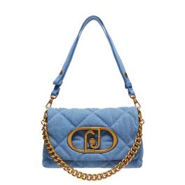 Liu Jo Borsa a spalla LaPuffy in denim matelassé Blue Denim - 1