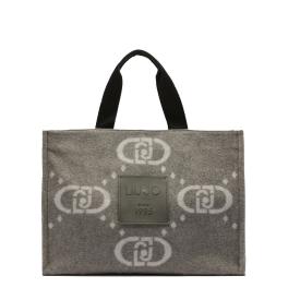 Liu Jo Shopping bag grande in feltro Grey Cloud - 1