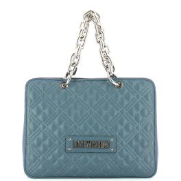 Love Moschino Borsa a spalla con catena Shiny Quilted Denim - 1