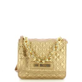 Love Moschino Borsa a tracolla con catena Shiny Quilted Oro - 1