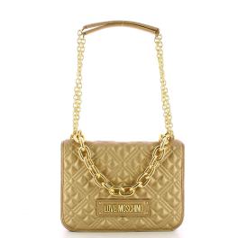 Love Moschino Borsa a spalla con catena Shiny Quilted Oro - 1