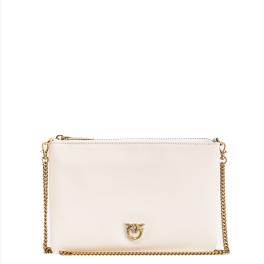 Pinko Pochette Flat Classic Bianco Seta Antique Gold - 1