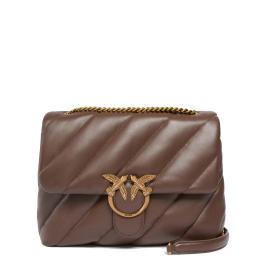 Pinko Borsa a tracolla Large Love Puff Marrone Castano Antique Gold - 1